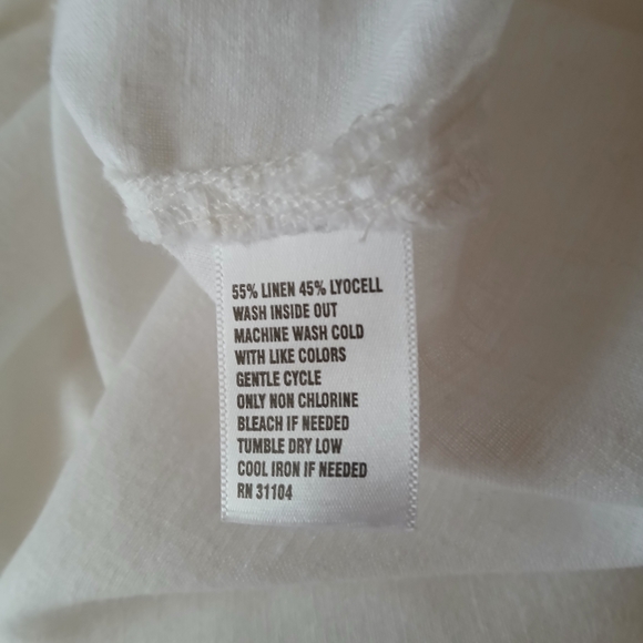 Kim Rogers White Sleeveless Linen Blend Tunic Medium - Picture 8 of 8